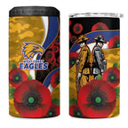 West Eagles ANZAC Personalised 4 in 1 Can Cooler Tumbler Lest We Forget Poppy Camo