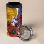 West Eagles ANZAC Personalised 4 in 1 Can Cooler Tumbler Lest We Forget Poppy Camo