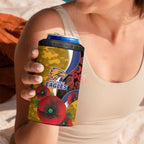 West Eagles ANZAC Personalised 4 in 1 Can Cooler Tumbler Lest We Forget Poppy Camo