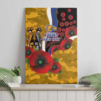 West Eagles ANZAC Personalised Canvas Wall Art Lest We Forget Poppy Camo