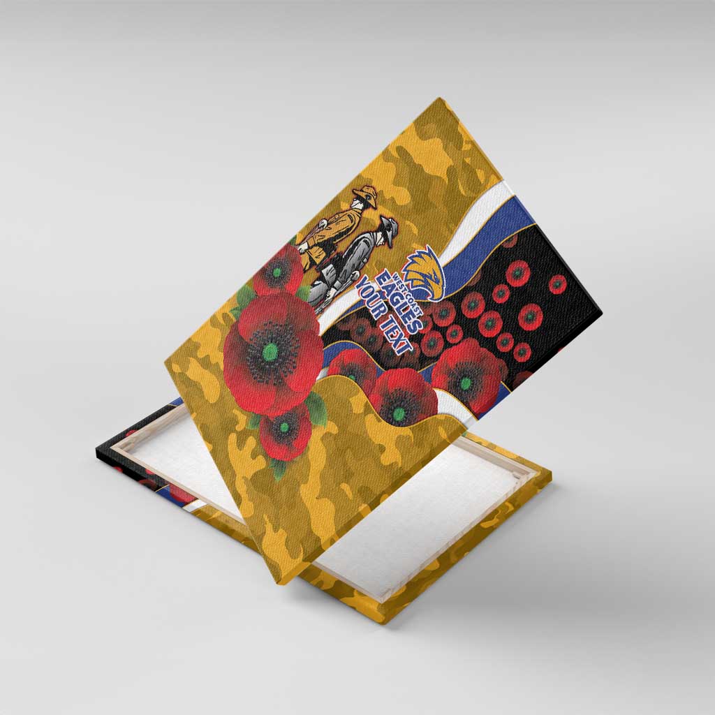 West Eagles ANZAC Personalised Canvas Wall Art Lest We Forget Poppy Camo