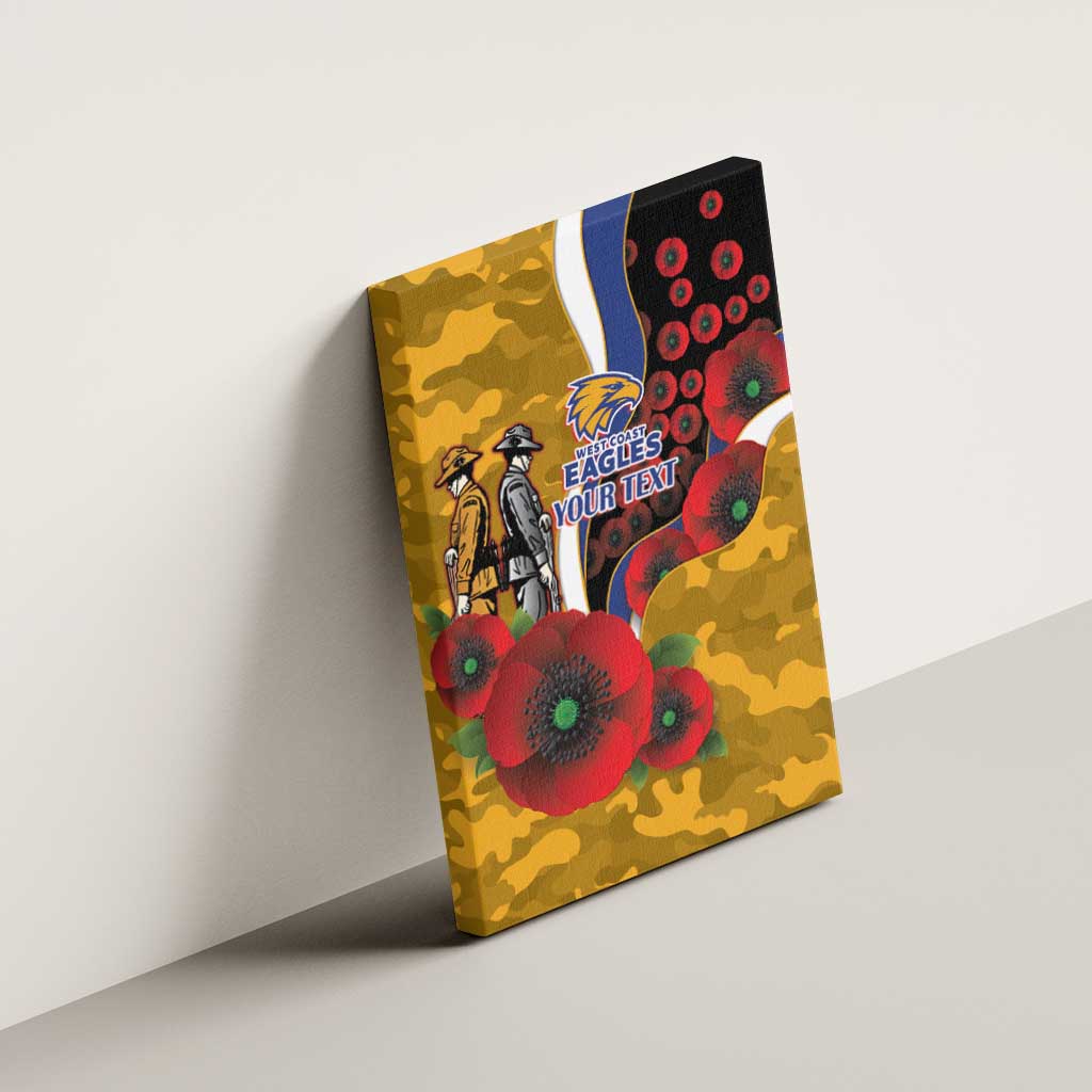 West Eagles ANZAC Personalised Canvas Wall Art Lest We Forget Poppy Camo