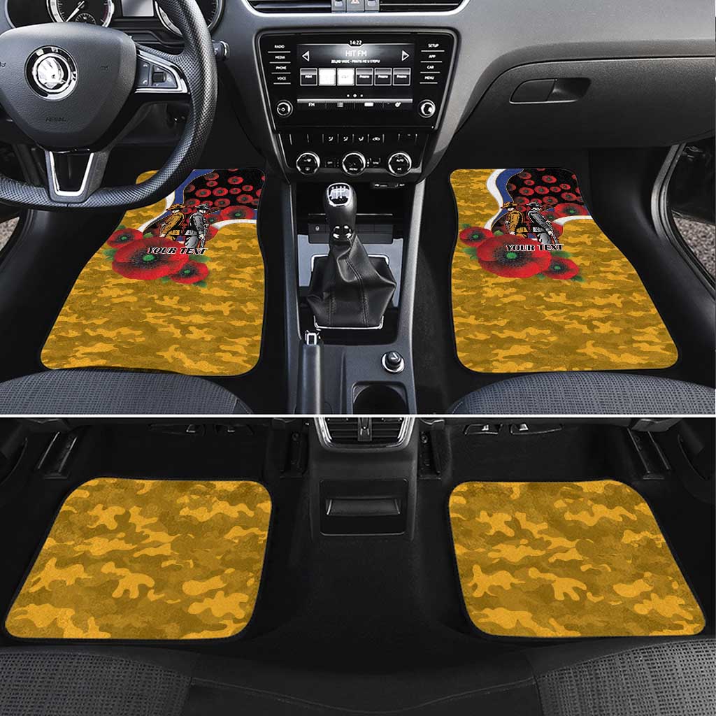 West Eagles ANZAC Personalised Car Mats Lest We Forget Poppy Camo