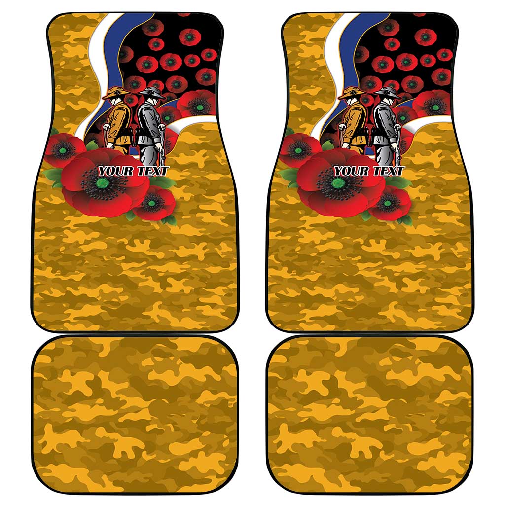 West Eagles ANZAC Personalised Car Mats Lest We Forget Poppy Camo
