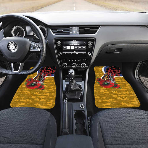 West Eagles ANZAC Personalised Car Mats Lest We Forget Poppy Camo