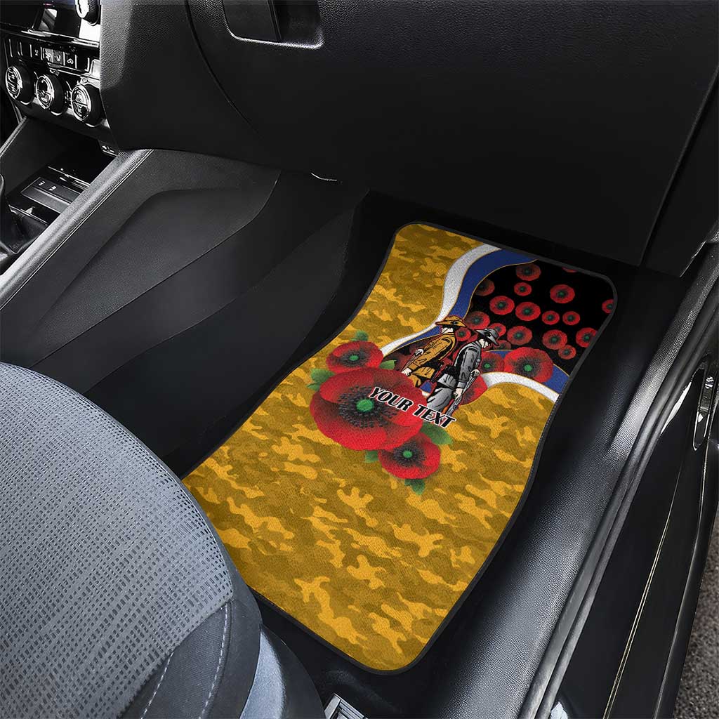West Eagles ANZAC Personalised Car Mats Lest We Forget Poppy Camo