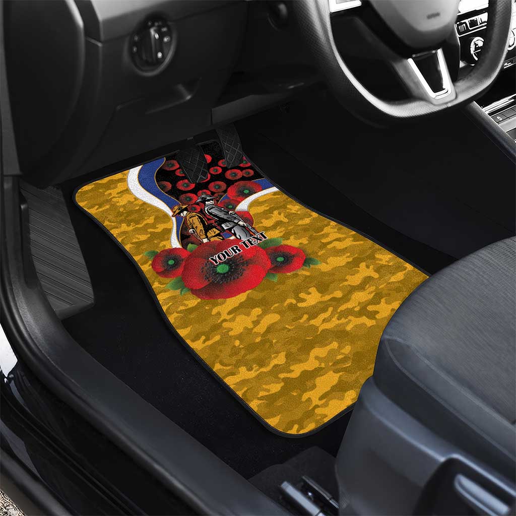 West Eagles ANZAC Personalised Car Mats Lest We Forget Poppy Camo