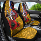 West Eagles ANZAC Personalised Car Seat Cover Lest We Forget Poppy Camo