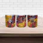 West Eagles ANZAC Personalised Ceramic Mug Lest We Forget Poppy Camo