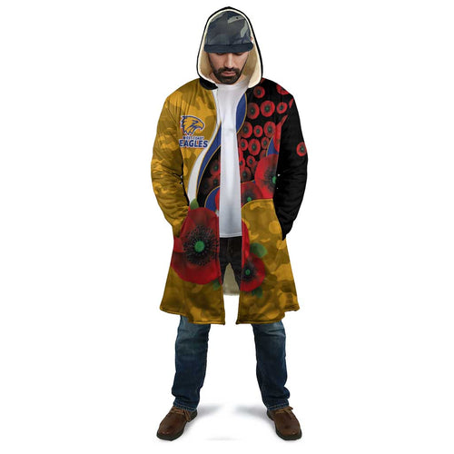 West Eagles ANZAC Personalised Cloak Lest We Forget Poppy Camo