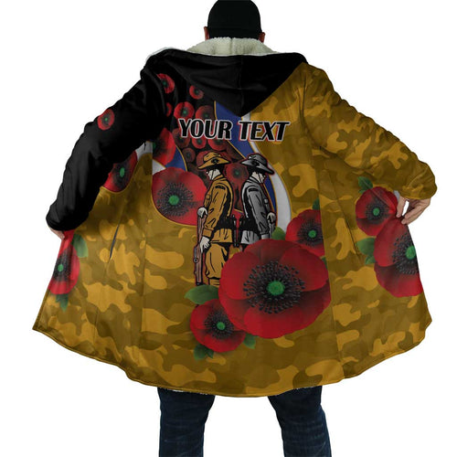 West Eagles ANZAC Personalised Cloak Lest We Forget Poppy Camo