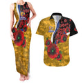 West Eagles ANZAC Personalised Couples Matching Tank Maxi Dress and Hawaiian Shirt Lest We Forget Poppy Camo