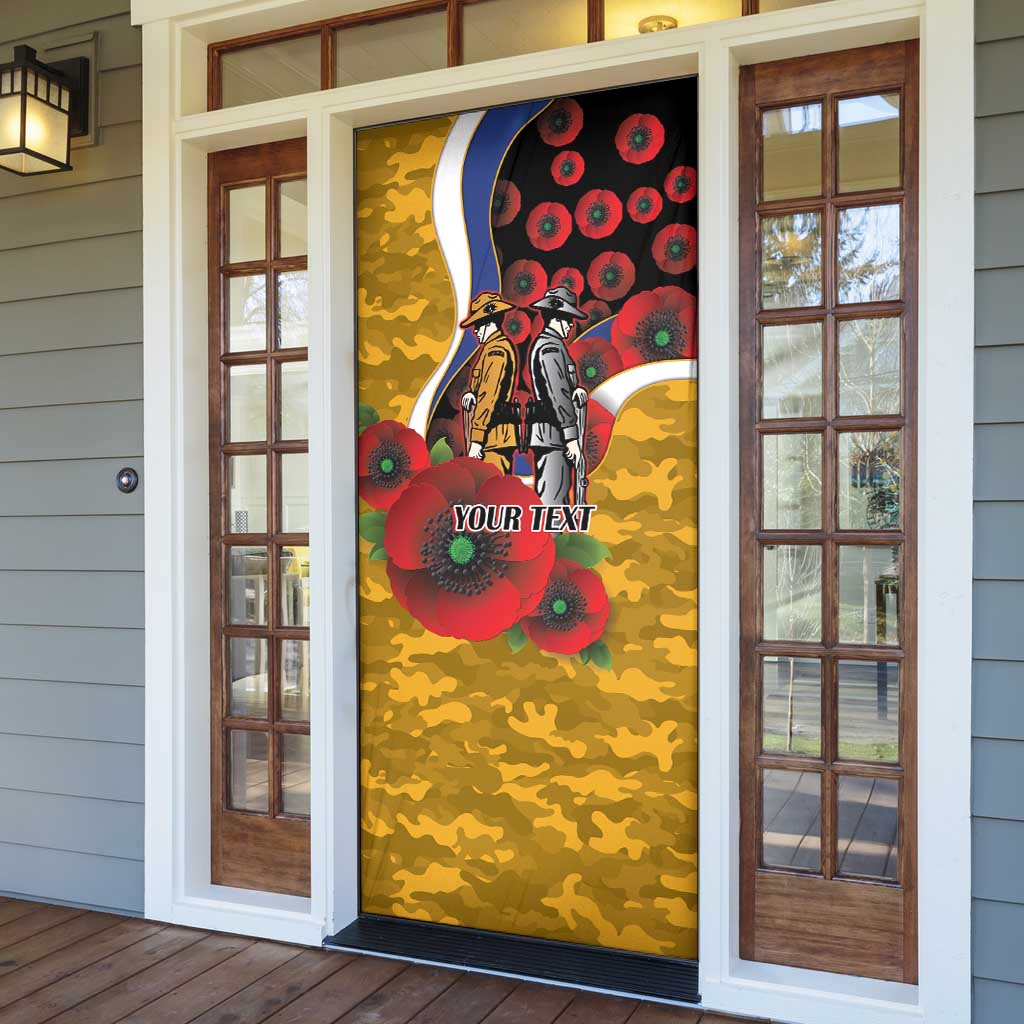 West Eagles ANZAC Personalised Door Cover Lest We Forget Poppy Camo