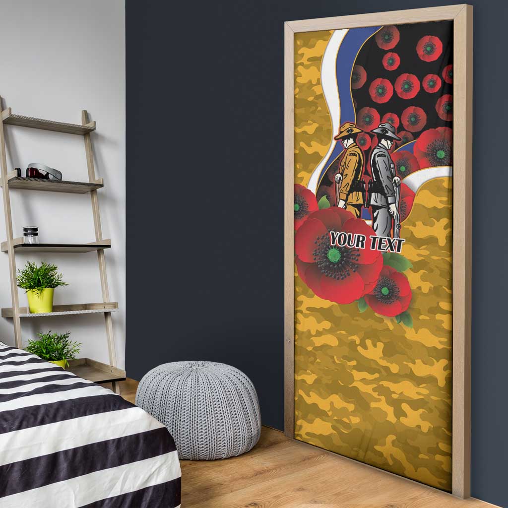 West Eagles ANZAC Personalised Door Cover Lest We Forget Poppy Camo