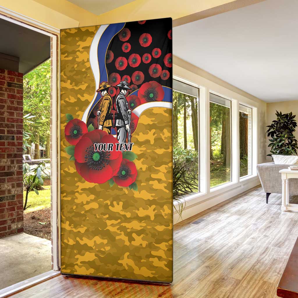 West Eagles ANZAC Personalised Door Cover Lest We Forget Poppy Camo