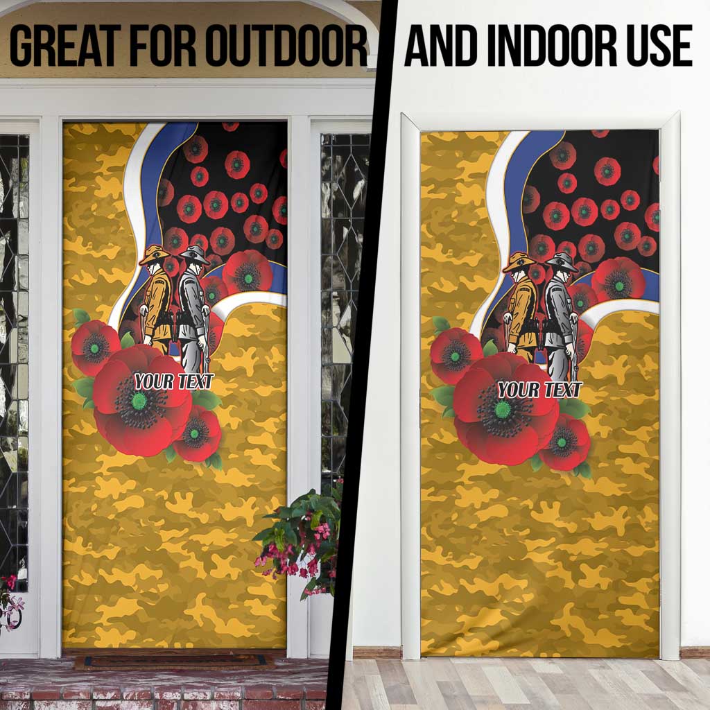 West Eagles ANZAC Personalised Door Cover Lest We Forget Poppy Camo