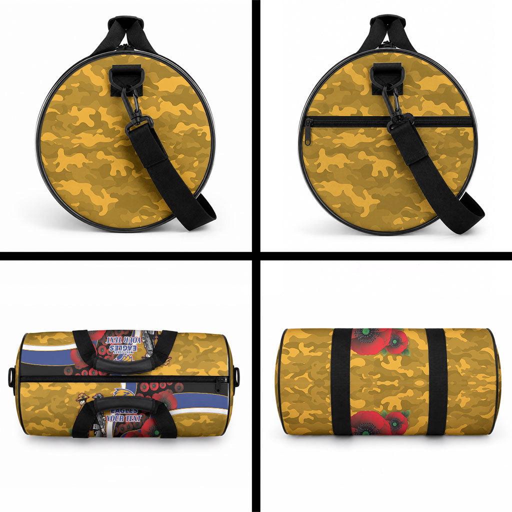 West Eagles ANZAC Personalised Duffle Bag Lest We Forget Poppy Camo