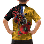 West Eagles ANZAC Personalised Family Matching Off Shoulder Short Dress and Hawaiian Shirt Lest We Forget Poppy Camo