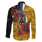 West Eagles ANZAC Personalised Family Matching Off Shoulder Short Dress and Hawaiian Shirt Lest We Forget Poppy Camo