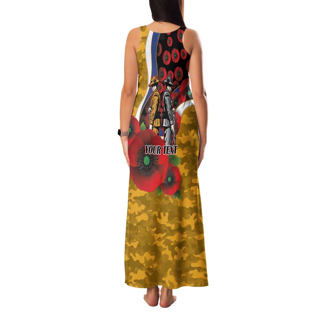 West Eagles ANZAC Personalised Family Matching Tank Maxi Dress and Hawaiian Shirt Lest We Forget Poppy Camo