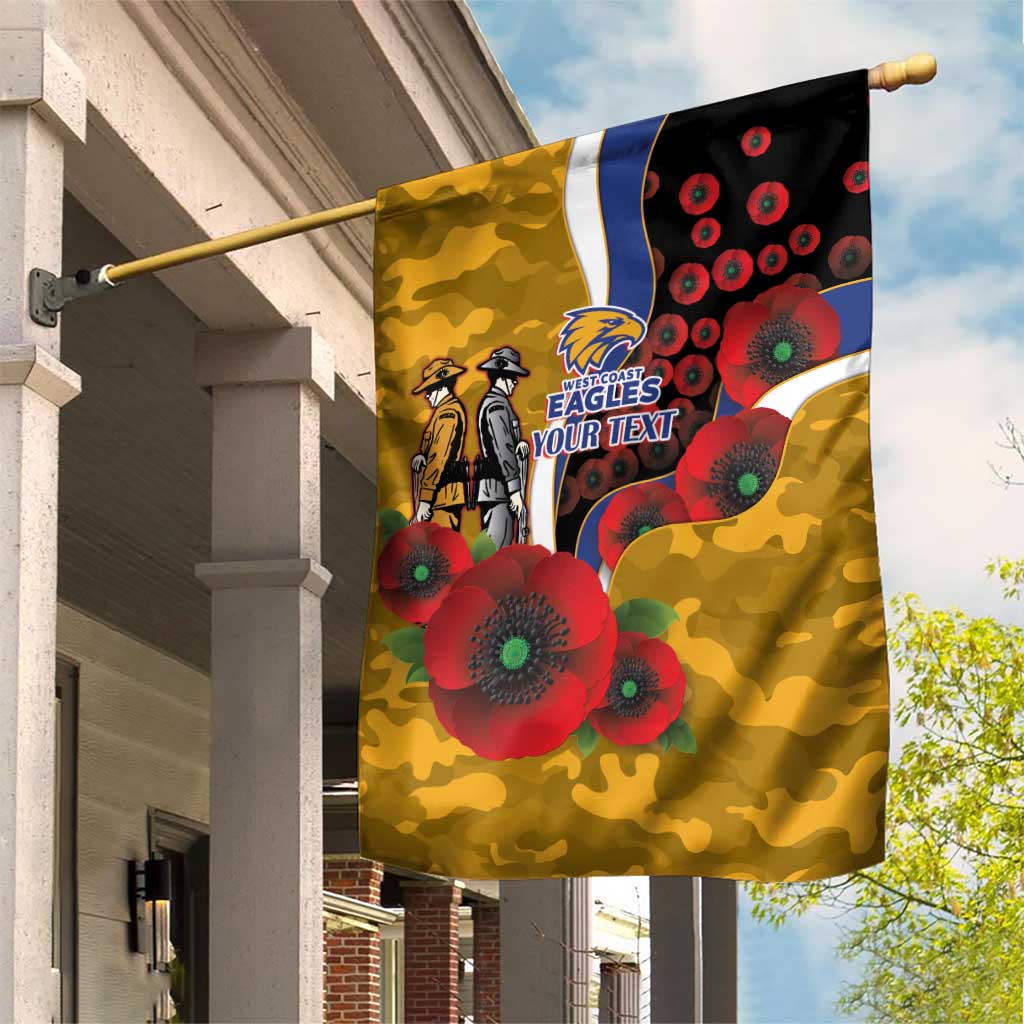 West Eagles ANZAC Personalised Garden Flag Lest We Forget Poppy Camo