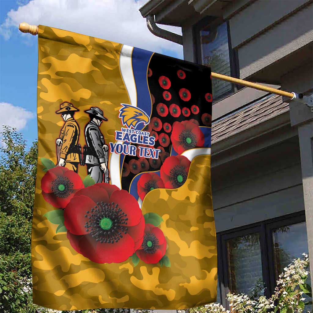 West Eagles ANZAC Personalised Garden Flag Lest We Forget Poppy Camo