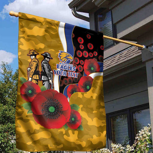West Eagles ANZAC Personalised Garden Flag Lest We Forget Poppy Camo