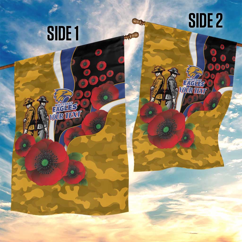 West Eagles ANZAC Personalised Garden Flag Lest We Forget Poppy Camo