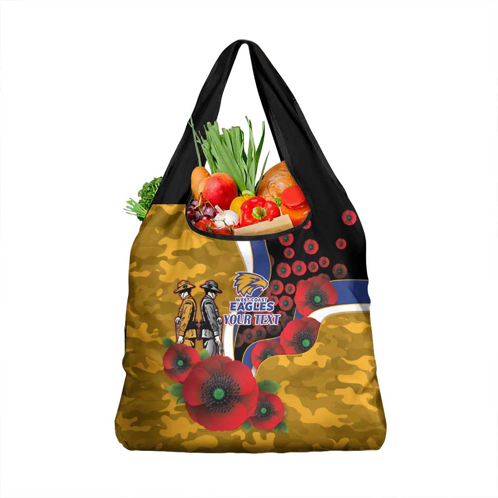 West Eagles ANZAC Personalised Grocery Bag Lest We Forget Poppy Camo