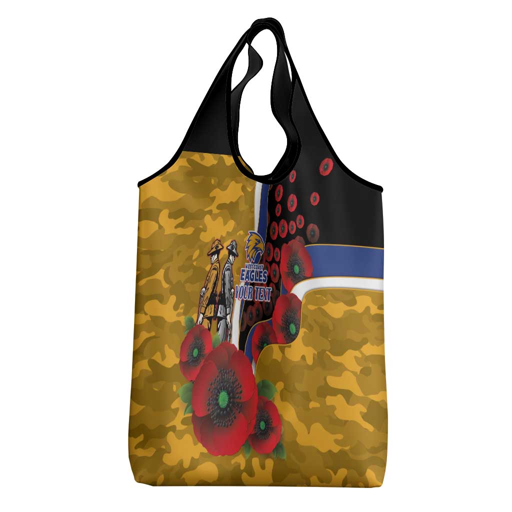 West Eagles ANZAC Personalised Grocery Bag Lest We Forget Poppy Camo