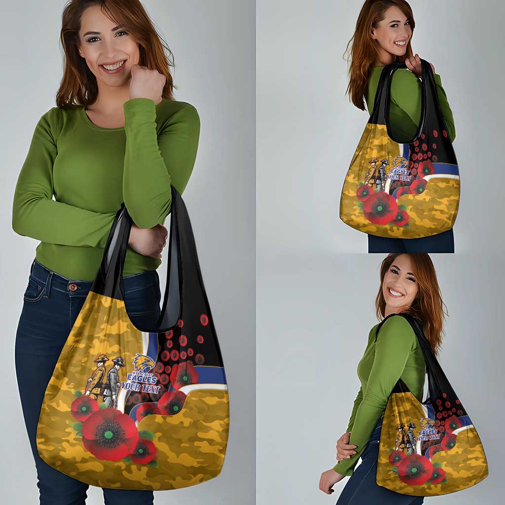 West Eagles ANZAC Personalised Grocery Bag Lest We Forget Poppy Camo
