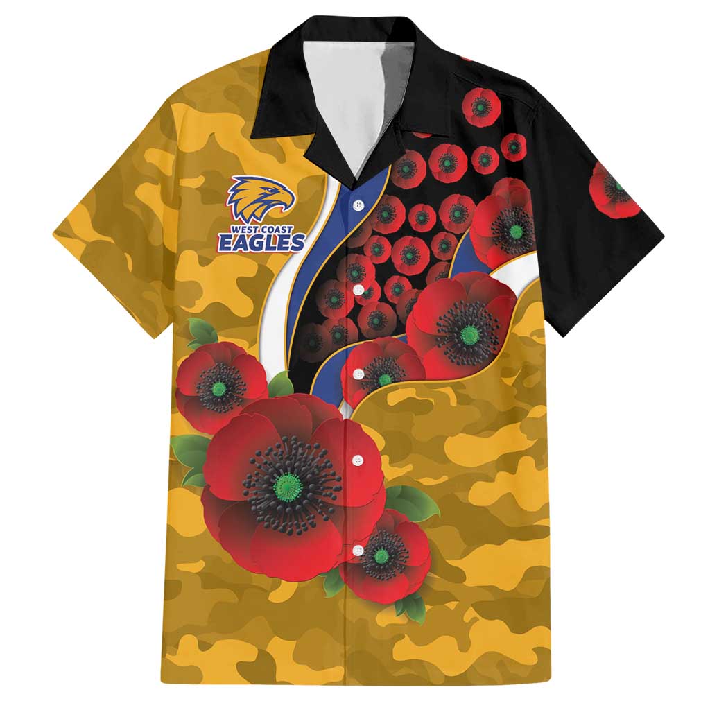 West Eagles ANZAC Personalised Hawaiian Shirt Lest We Forget Poppy Camo