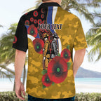 West Eagles ANZAC Personalised Hawaiian Shirt Lest We Forget Poppy Camo