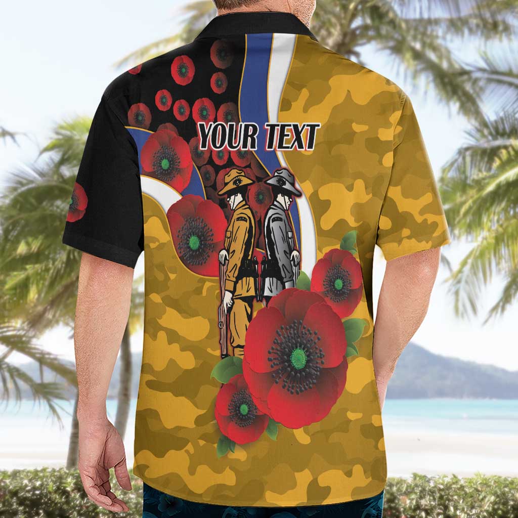 West Eagles ANZAC Personalised Hawaiian Shirt Lest We Forget Poppy Camo