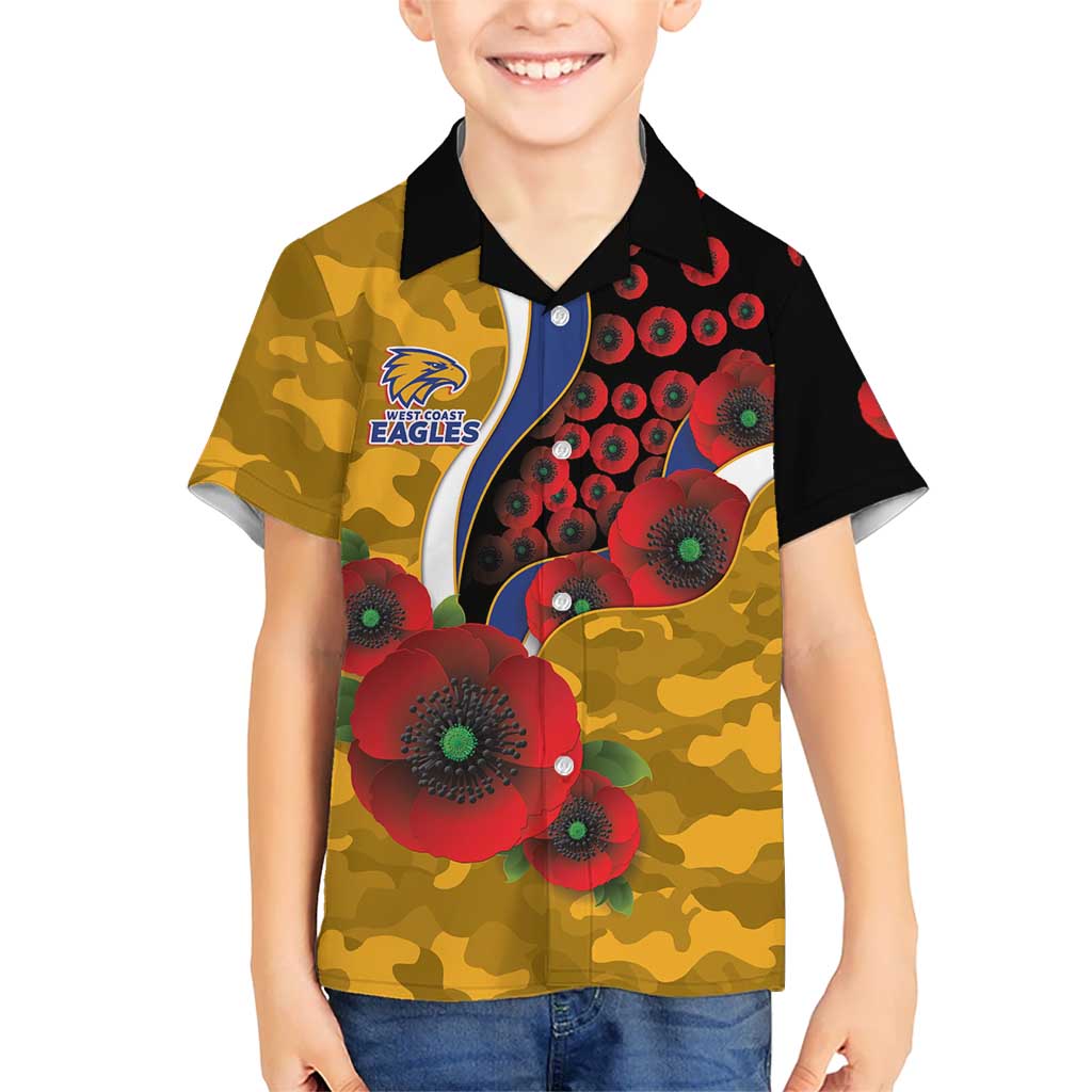 West Eagles ANZAC Personalised Hawaiian Shirt Lest We Forget Poppy Camo