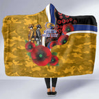 West Eagles ANZAC Personalised Hooded Blanket Lest We Forget Poppy Camo
