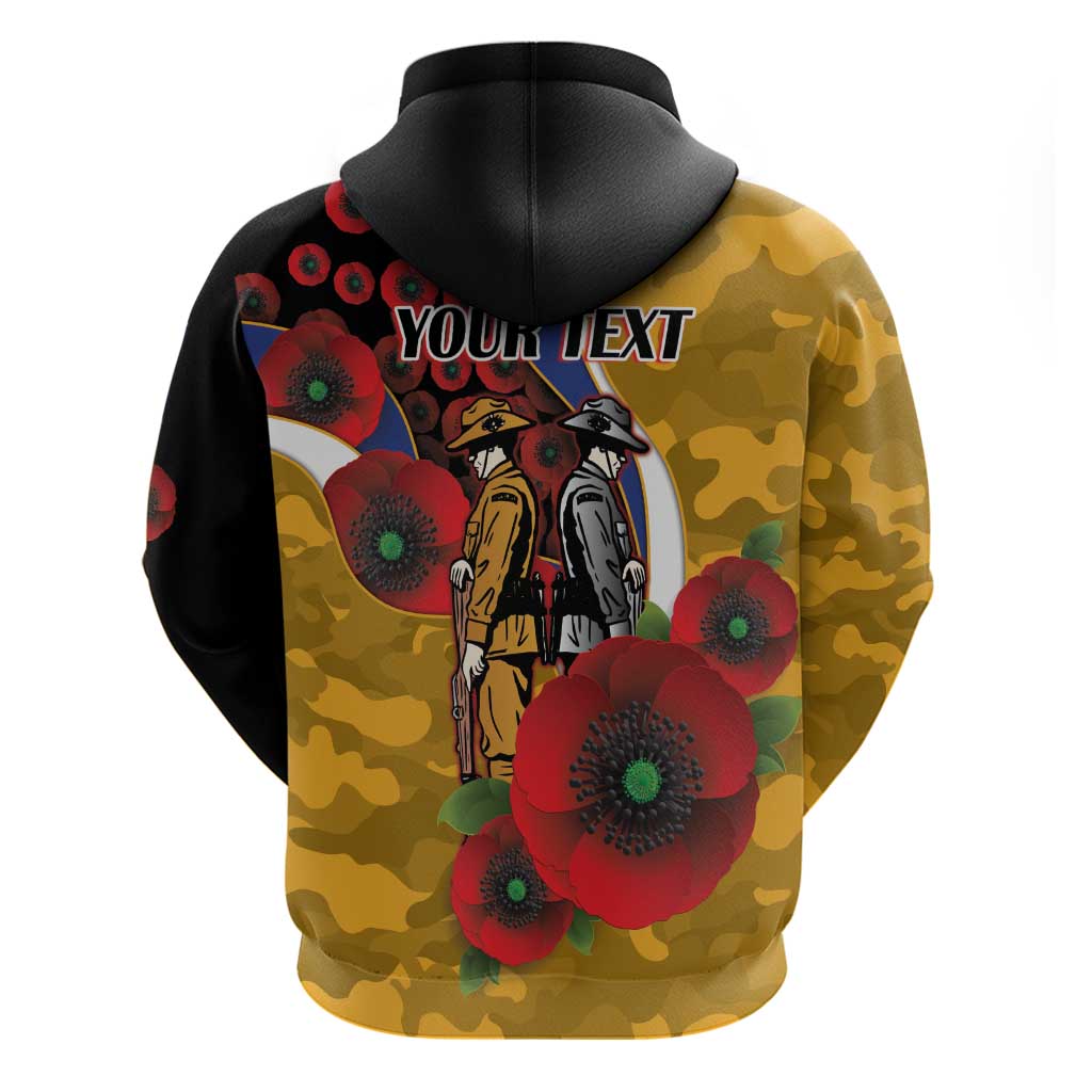 West Eagles ANZAC Personalised Hoodie Lest We Forget Poppy Camo