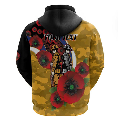 West Eagles ANZAC Personalised Hoodie Lest We Forget Poppy Camo