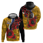 West Eagles ANZAC Personalised Hoodie Lest We Forget Poppy Camo