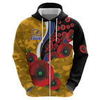 West Eagles ANZAC Personalised Hoodie Lest We Forget Poppy Camo