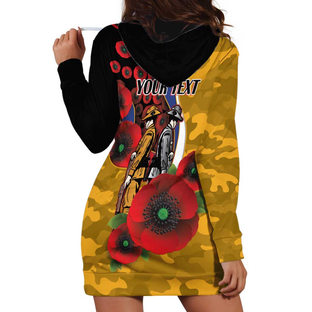 West Eagles ANZAC Personalised Hoodie Dress Lest We Forget Poppy Camo