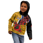 West Eagles ANZAC Personalised Kid Hoodie Lest We Forget Poppy Camo