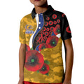 West Eagles ANZAC Personalised Kid Polo Shirt Lest We Forget Poppy Camo