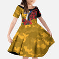 West Eagles ANZAC Personalised Kid Short Sleeve Dress Lest We Forget Poppy Camo