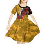 West Eagles ANZAC Personalised Kid Short Sleeve Dress Lest We Forget Poppy Camo