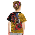 West Eagles ANZAC Personalised Kid T Shirt Lest We Forget Poppy Camo