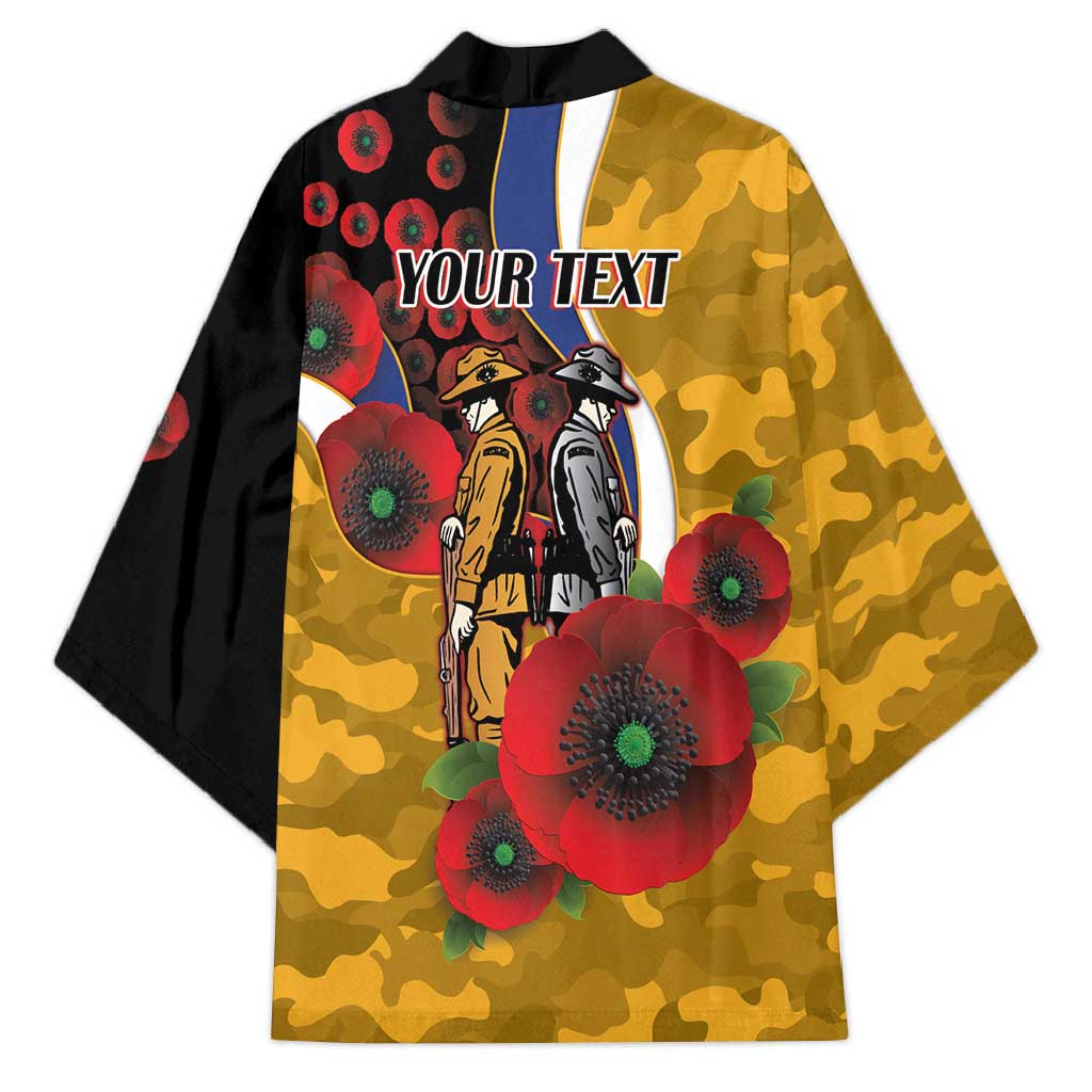 West Eagles ANZAC Personalised Kimono Lest We Forget Poppy Camo