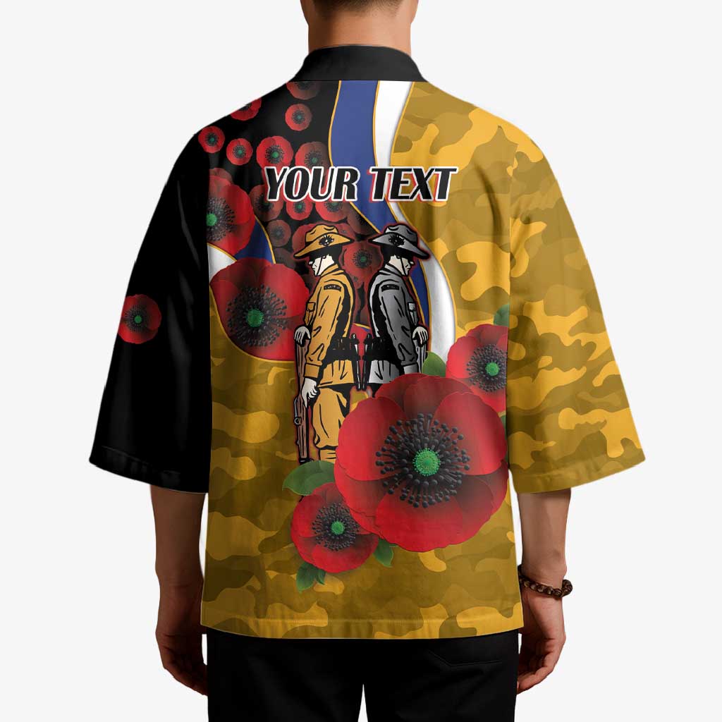 West Eagles ANZAC Personalised Kimono Lest We Forget Poppy Camo