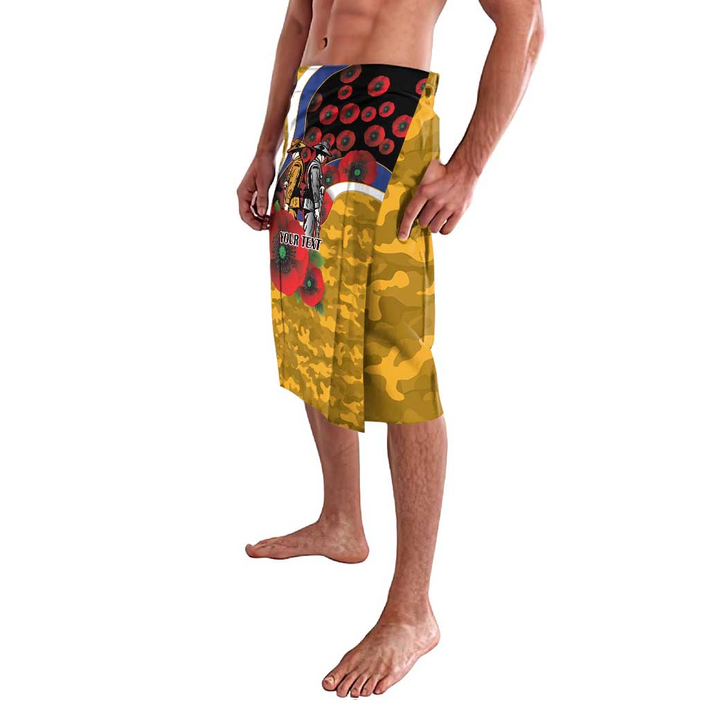 West Eagles ANZAC Personalised Lavalava Lest We Forget Poppy Camo