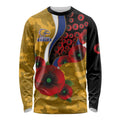 West Eagles ANZAC Personalised Long Sleeve Shirt Lest We Forget Poppy Camo